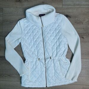 Jones New York White Quilted Jacket